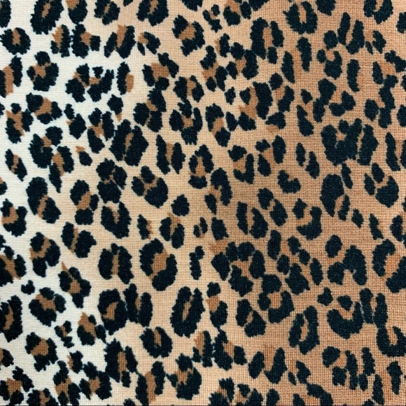 Lark & Ro Black Brown Faux Wrap Animal Print 3/4 Sleeve Dress - Picture 8 of 11